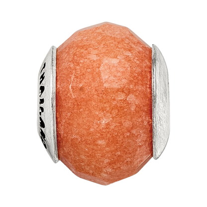 Sterling Silver Reflections Peach Quartz Stone Bead