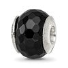 Sterling Silver Reflections Black Agate Stone Bead