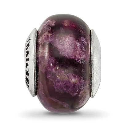 Sterling Silver Reflections Purple Magnesite Stone Bead