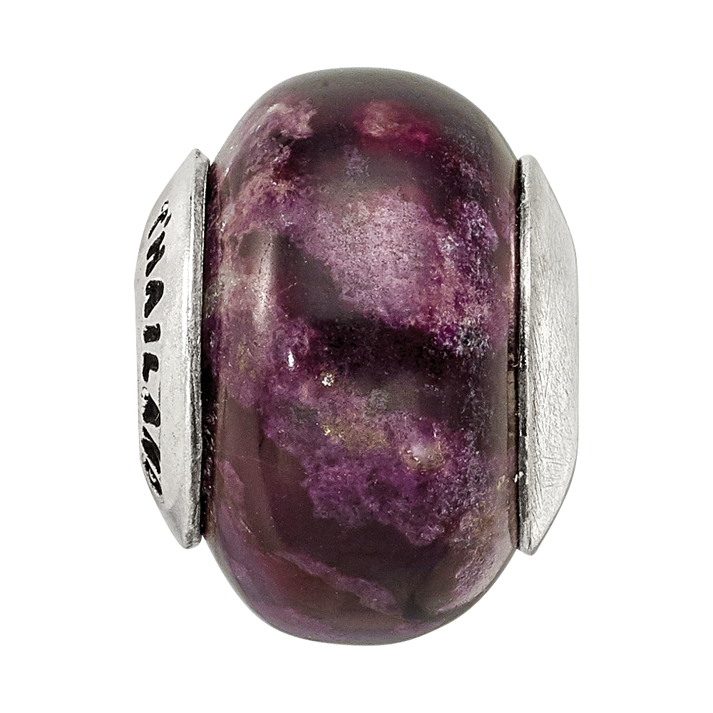 Sterling Silver Reflections Purple Magnesite Stone Bead