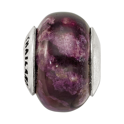 Sterling Silver Reflections Purple Magnesite Stone Bead