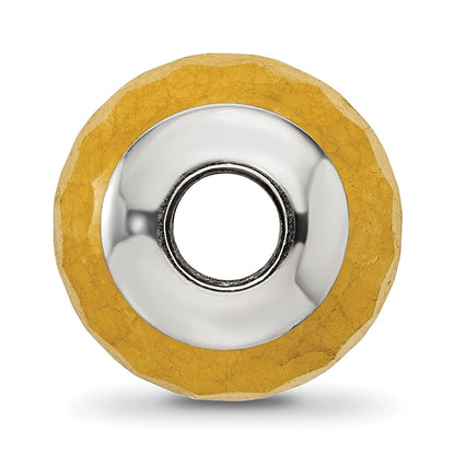 Sterling Silver Reflections Yellow Quartz Stone Bead