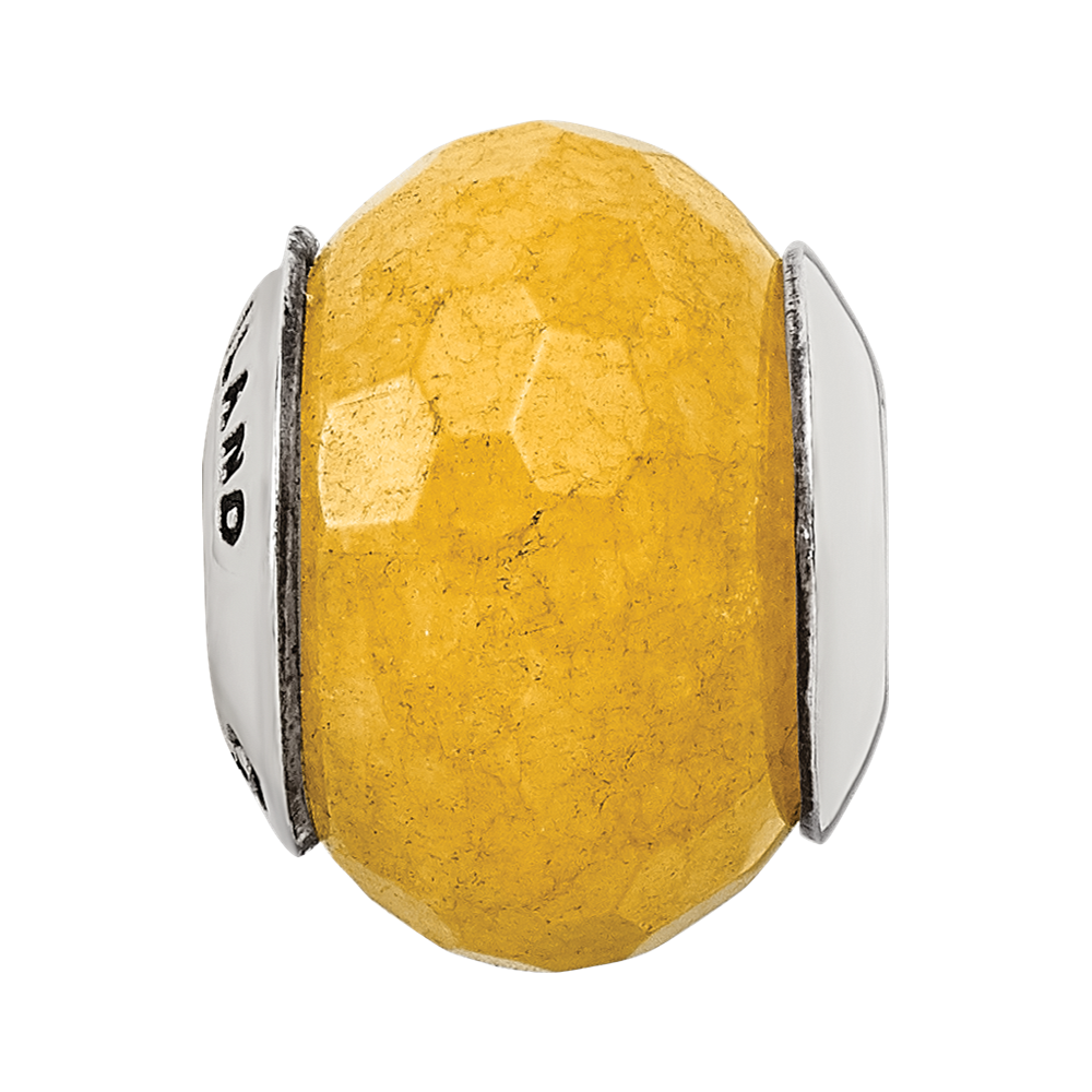 Sterling Silver Reflections Yellow Quartz Stone Bead
