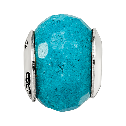 Sterling Silver Reflections Faceted Blue Quartz Stone Bead