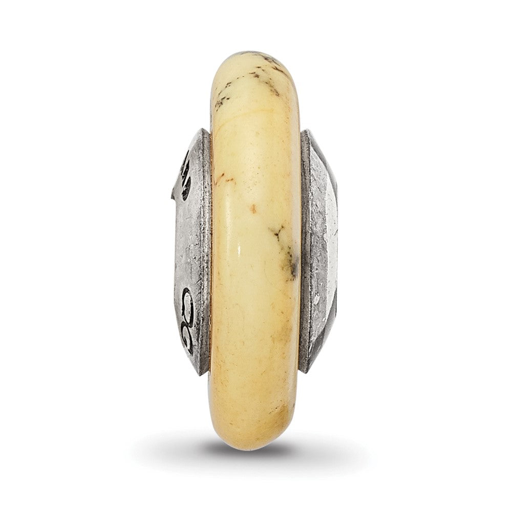 Sterling Silver Reflections Yellow Maganasite Stone Bead