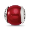 Sterling Silver Reflections Red Quartz Stone Bead