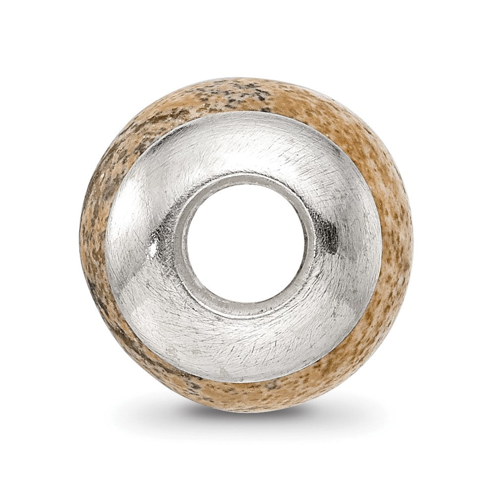 Sterling Silver Reflections Picture Jasper Stone Bead