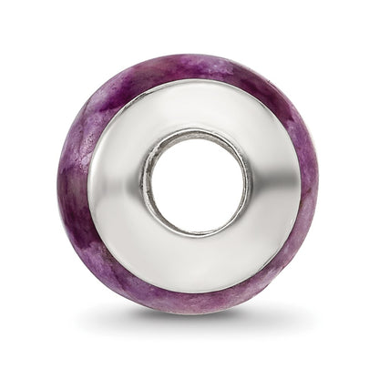 Sterling Silver Reflections Purple Magnesite Stone Bead