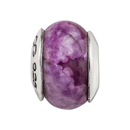 Sterling Silver Reflections Purple Magnesite Stone Bead