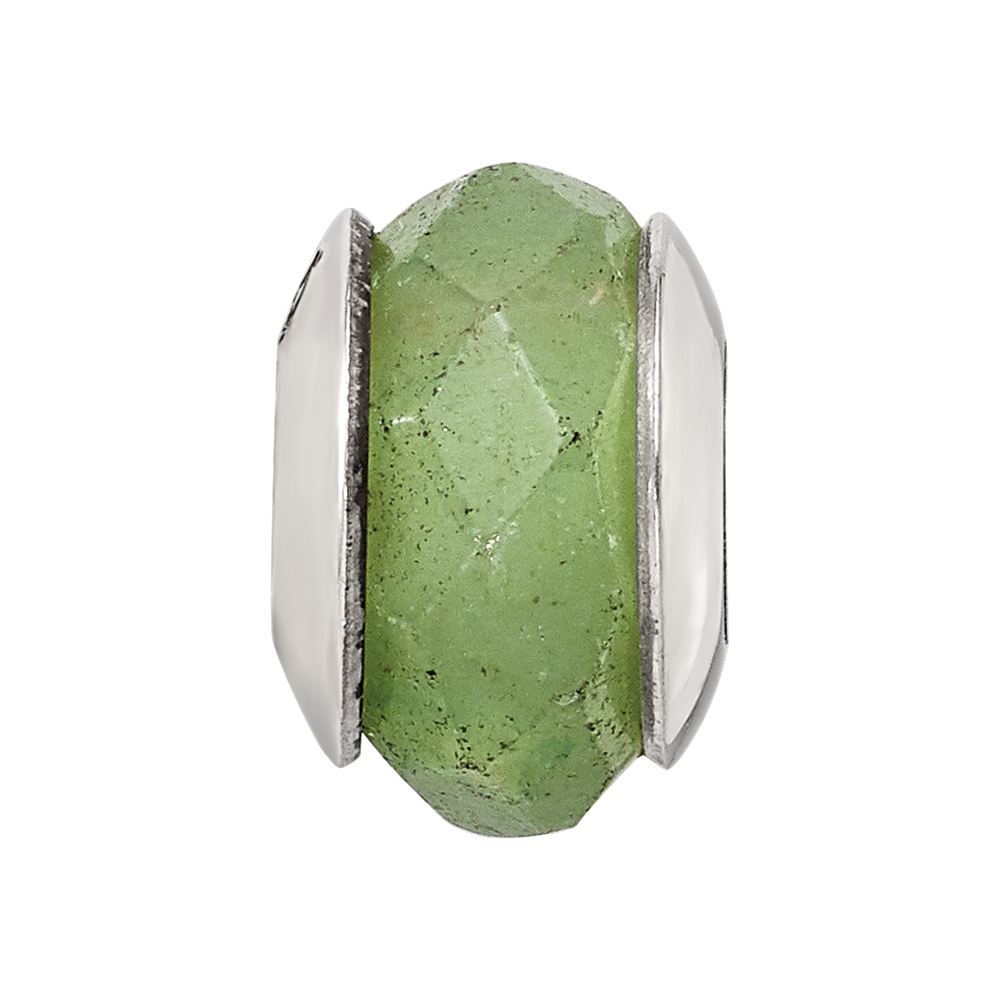 Sterling Silver Reflections Aventurine Stone Bead
