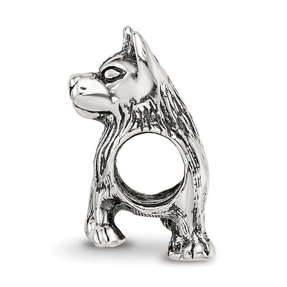 Sterling Silver Reflections German Shepherd Bead