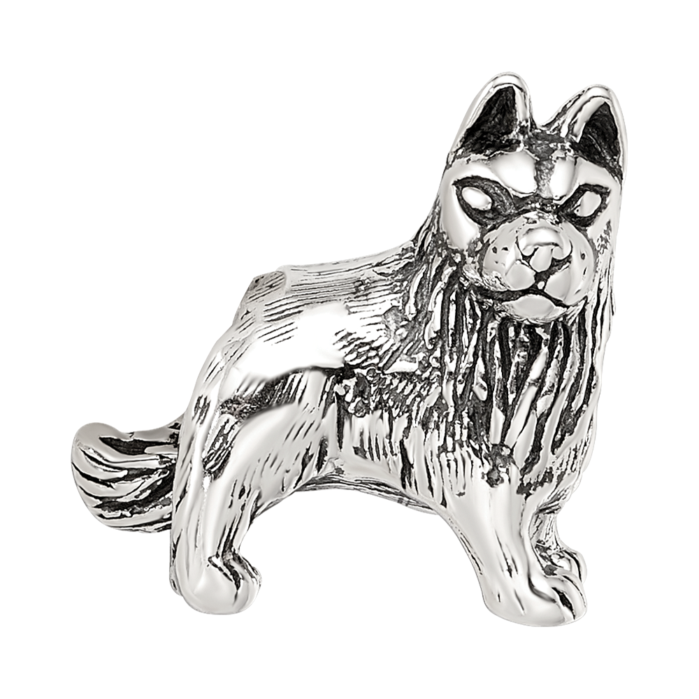 Sterling Silver Reflections German Shepherd Bead
