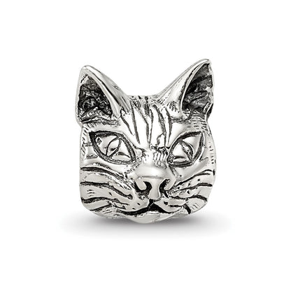 Sterling Silver Reflections Maine Coon Cat Head Bead