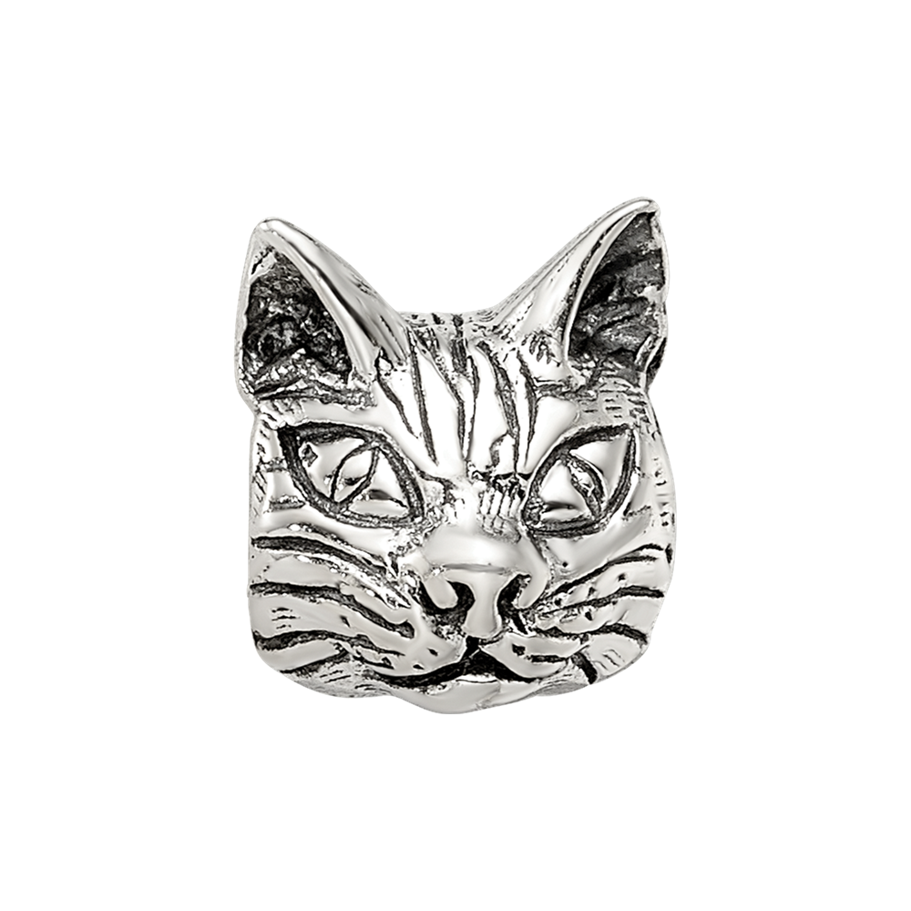 Sterling Silver Reflections Maine Coon Cat Head Bead