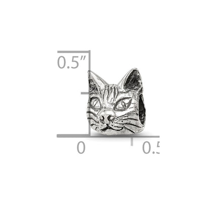 Sterling Silver Reflections Maine Coon Cat Head Bead