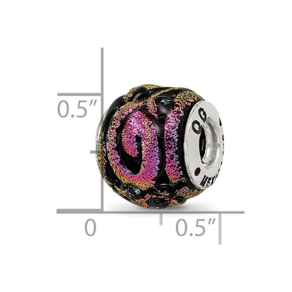 Sterling Silver Reflections Purple Dichroic Glass Bead