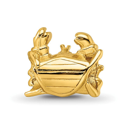 Sterling Silver Gold-plated Reflections Crab Bead