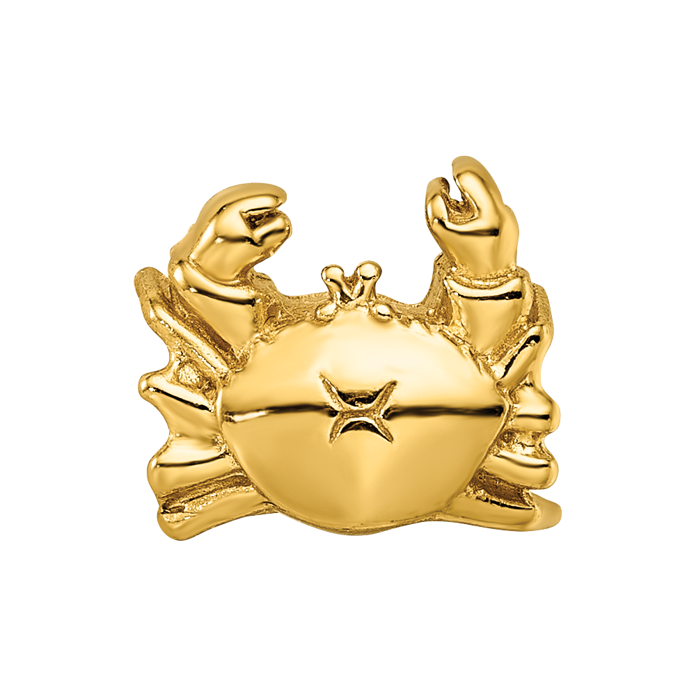 Sterling Silver Gold-plated Reflections Crab Bead