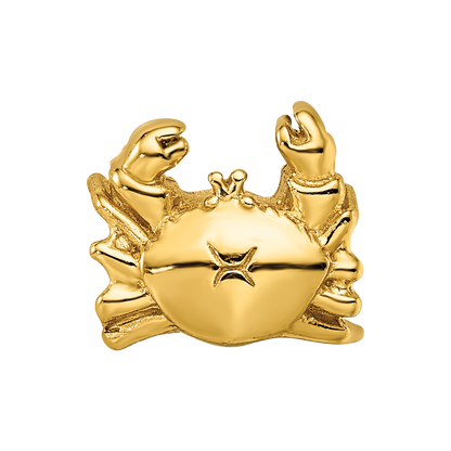 Sterling Silver Gold-plated Reflections Crab Bead