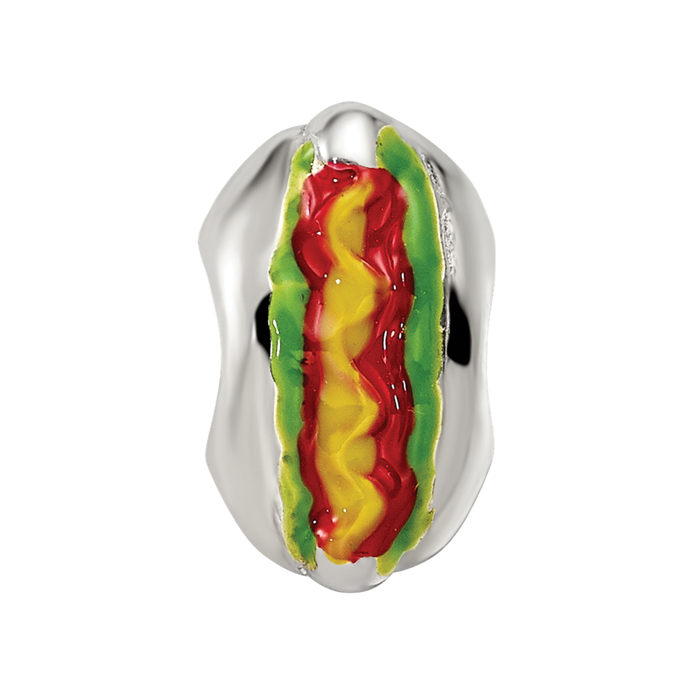 Sterling Silver Reflections Enameled Hot Dog Bead