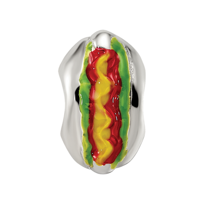 Sterling Silver Reflections Enameled Hot Dog Bead