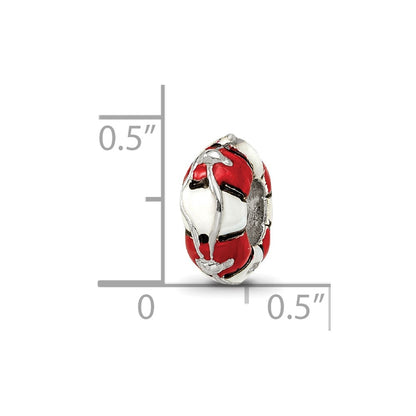 Sterling Silver Reflections Enameled Life Preserver Bead