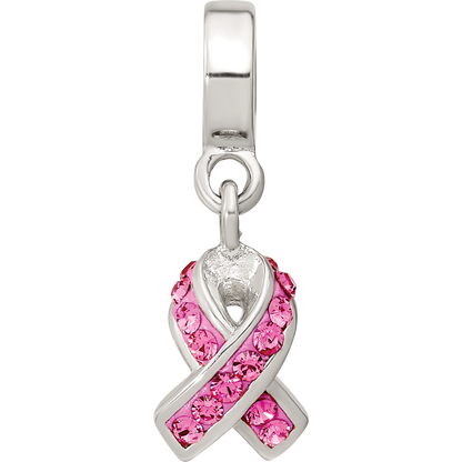 Sterling Silver Reflections Preciosa Crystal Awareness Dangle Bead