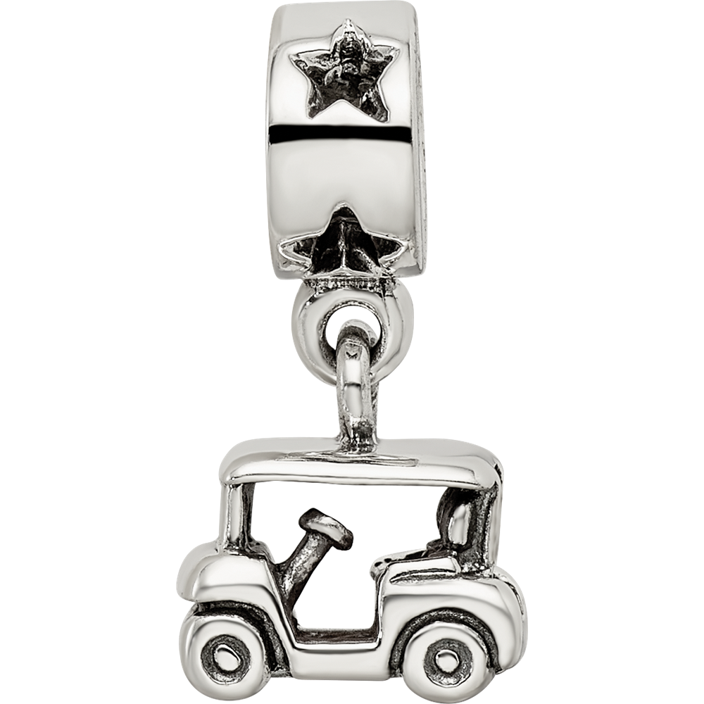 Sterling Silver Reflections Golf Cart Dangle Bead