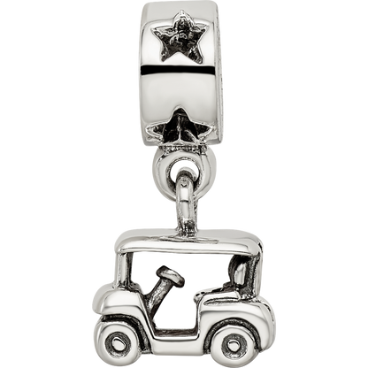 Sterling Silver Reflections Golf Cart Dangle Bead