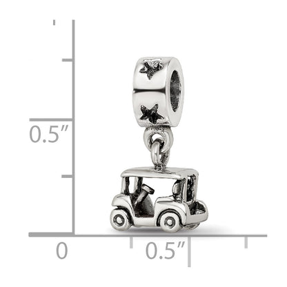 Sterling Silver Reflections Golf Cart Dangle Bead