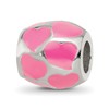 Sterling Silver Reflections Pink Enameled Hearts Bead