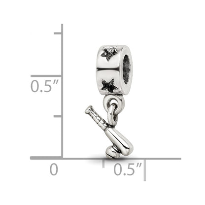 Sterling Silver Reflections Baseball Bat & Ball Dangle Bead