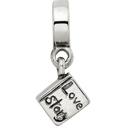 Sterling Silver Reflections Love Story Book Dangle Bead