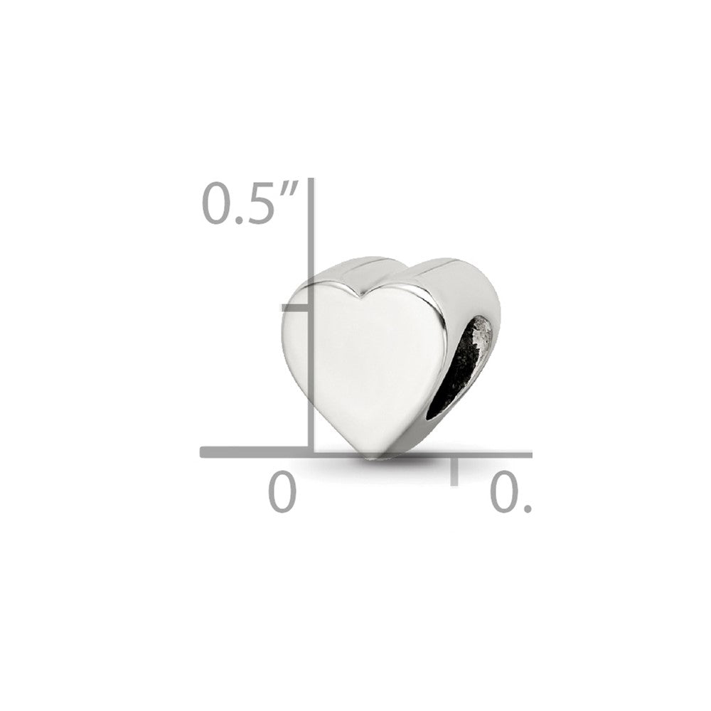 Sterling Silver Reflections Heart Shape Bead