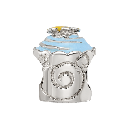 Sterling Silver Reflections Blue Enameled Cupcake Bead
