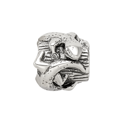 Sterling Silver Reflections Lizard on a Log Bead