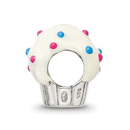 Sterling Silver Reflections Enameled Cupcake Bead