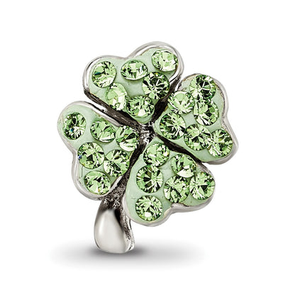 Sterling Silver Reflections Light Green Preciosa Crystal Clover Bead