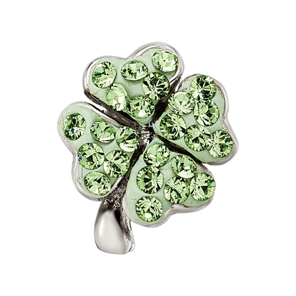 Sterling Silver Reflections Light Green Preciosa Crystal Clover Bead