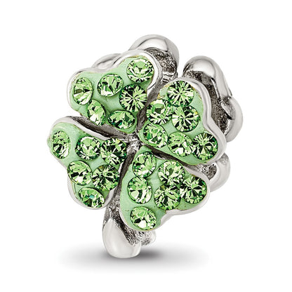 Sterling Silver Reflections Light Green Preciosa Crystal Clover Bead