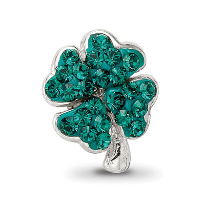 Sterling Silver Reflections Green Preciosa Crystal Clover Bead