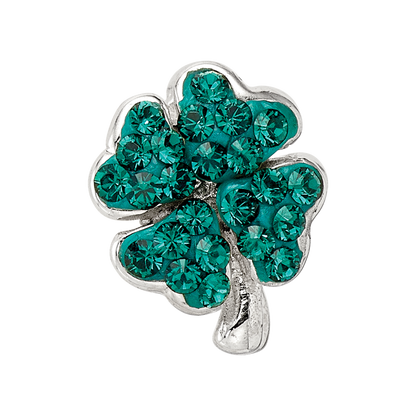 Sterling Silver Reflections Green Preciosa Crystal Clover Bead