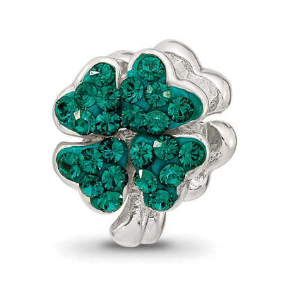 Sterling Silver Reflections Green Preciosa Crystal Clover Bead