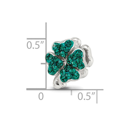 Sterling Silver Reflections Green Preciosa Crystal Clover Bead