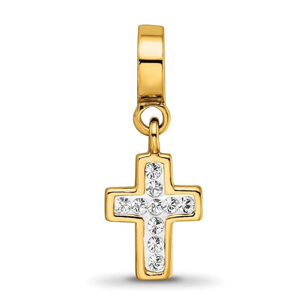 Sterling Silver Reflections Clear Preciosa Crystal Cross Dangle Bead