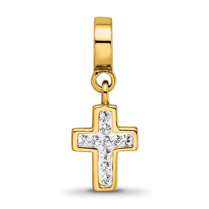 Sterling Silver Reflections Clear Preciosa Crystal Cross Dangle Bead