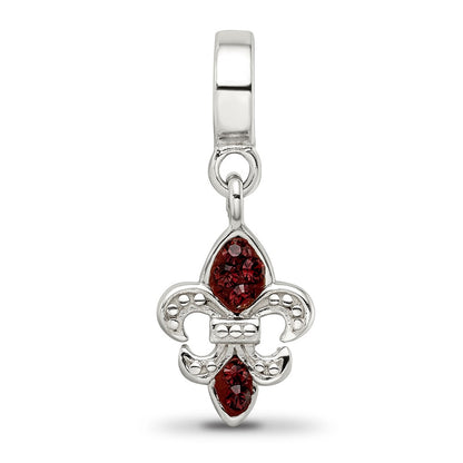 Sterling Silver Reflections Preciosa Crystal Fleur De Lis Dangle Bead