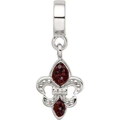 Sterling Silver Reflections Preciosa Crystal Fleur De Lis Dangle Bead