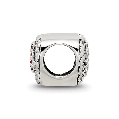 Sterling Silver Reflections CZ and Cross Heart Bead
