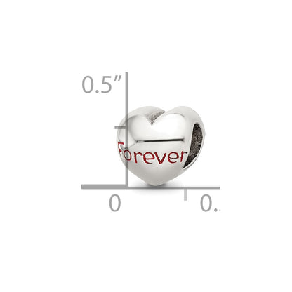 Sterling Silver Reflections Enameled Forever Heart Bead